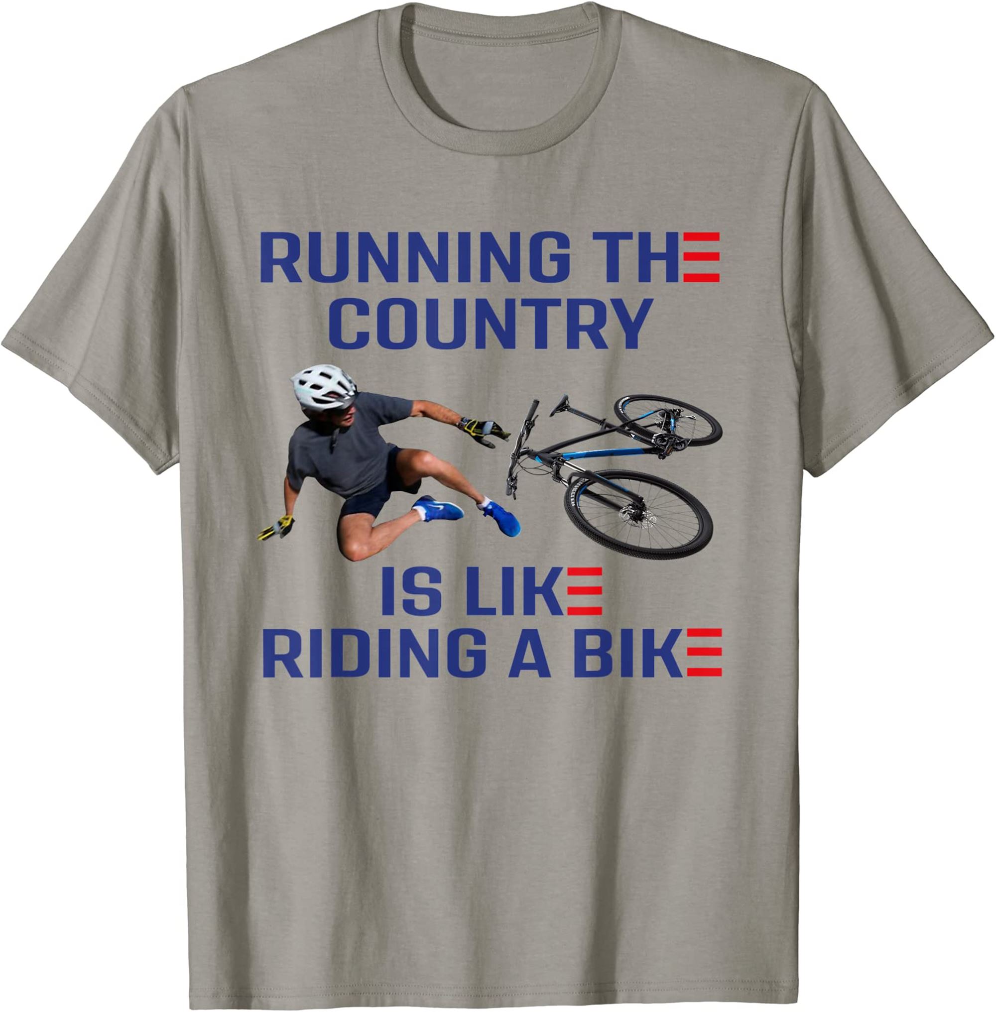 Running The Country Is Like Riding A Bike Flag Biden Falls T-shirt Size Up To 5xl