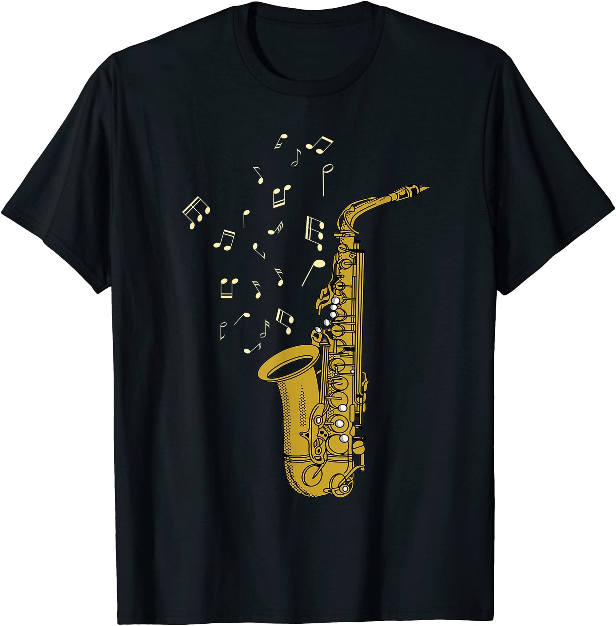 Saxophone Player Jazz Music Notes Saxophonist Saxophone T-shirt Plus Size Up To 5xl