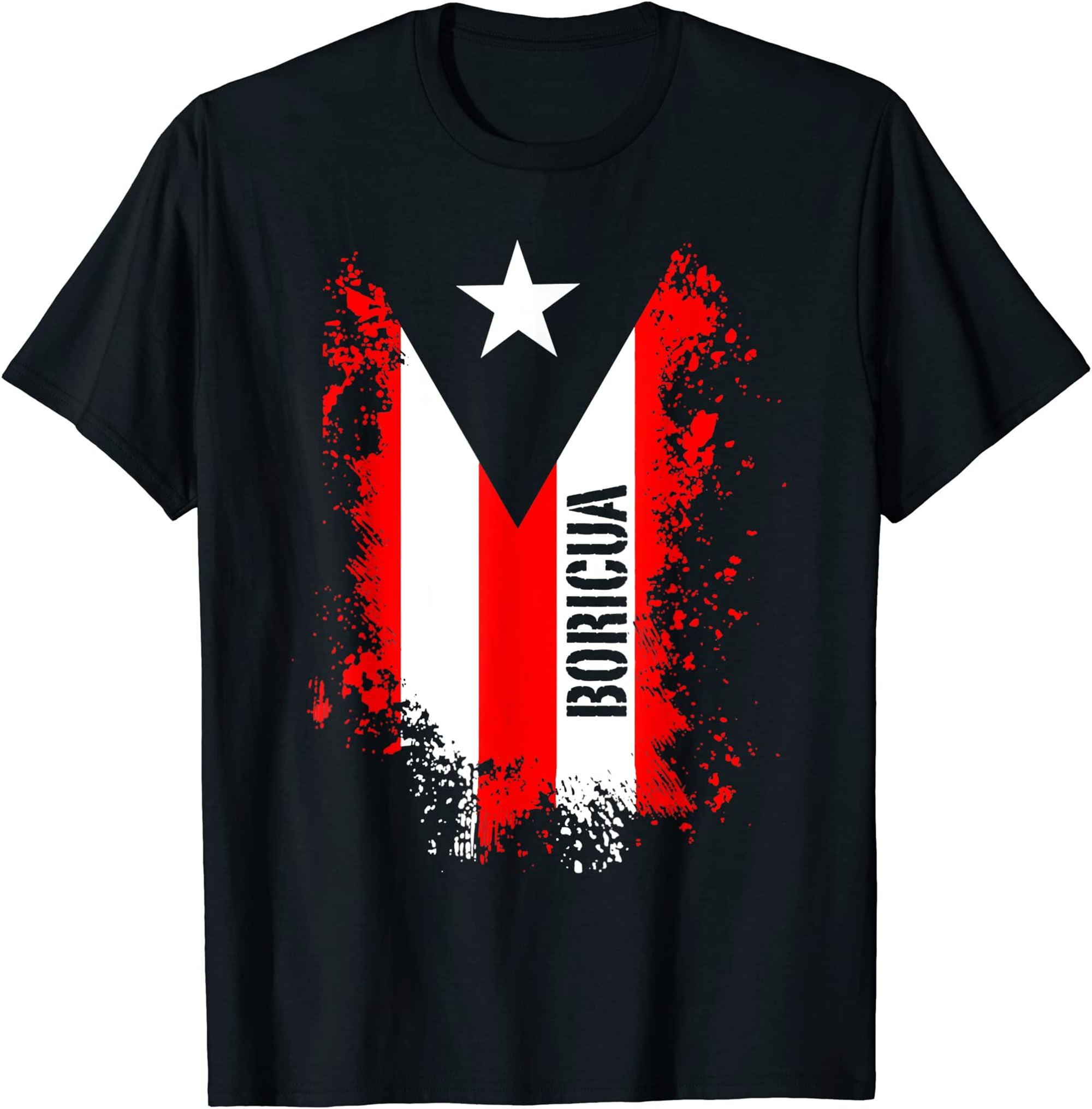 Splattered Boricua Puerto Rican Shirt Puerto Rico Flag Retro T-shirt Size Up To 5xl