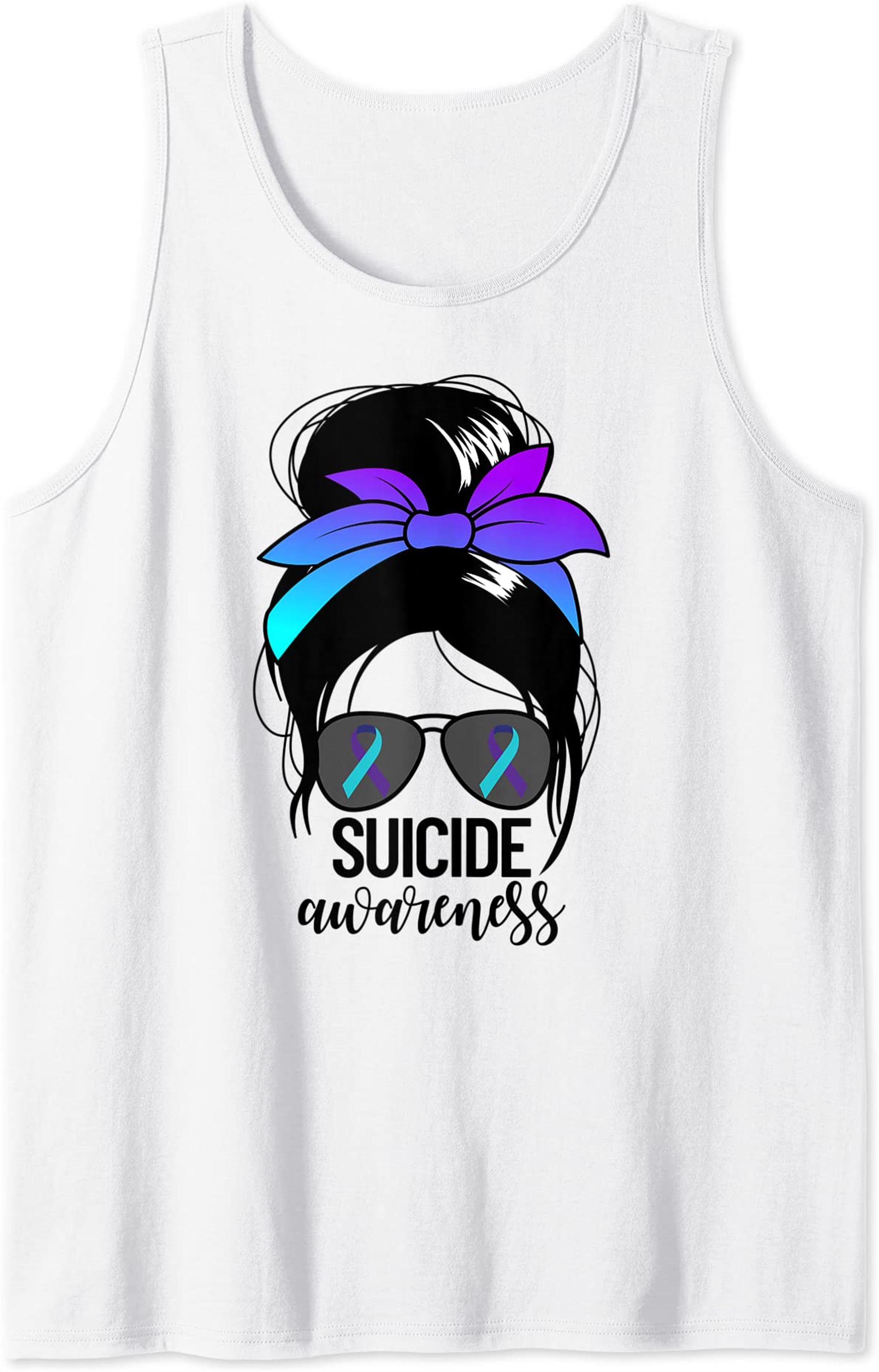 Suicide Awareness Womens Messy Bun Suicide Prevention Tank Top Size Up To 5xl
