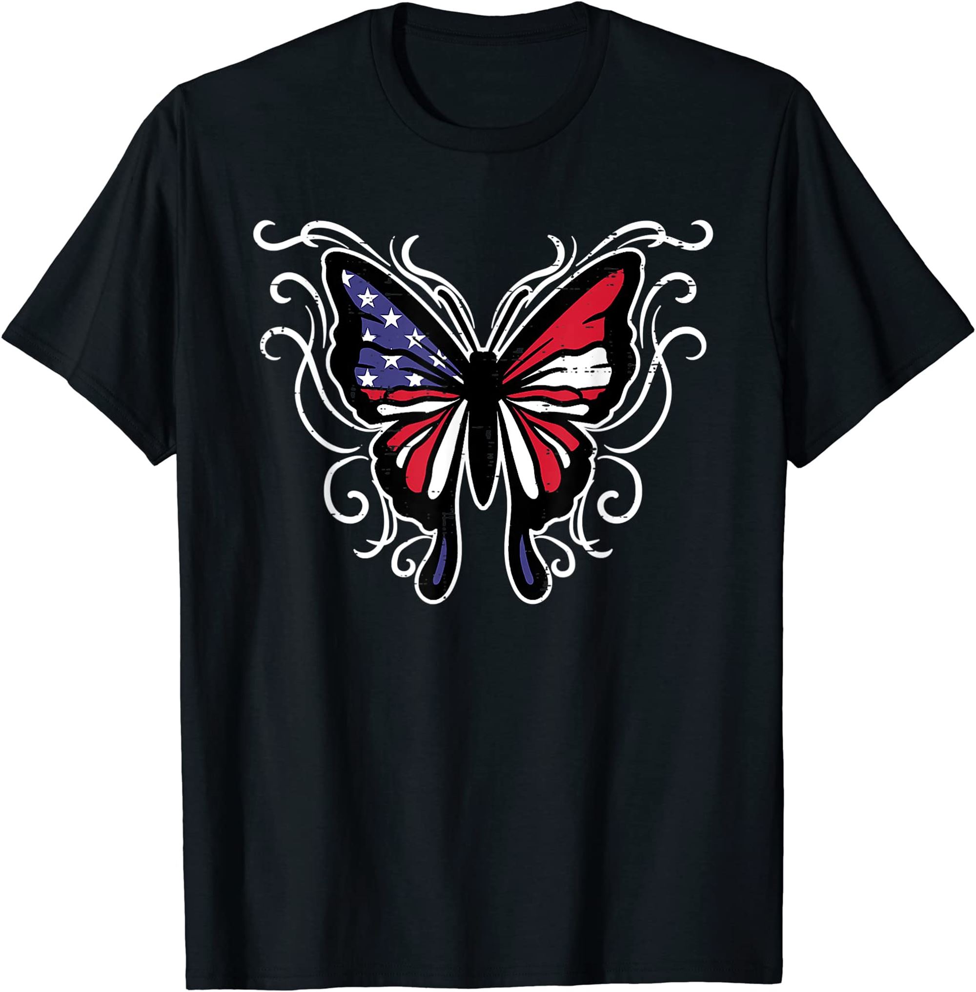 Us American Flag Butterfly Vintage 4th Of July Patriotic T-shirt Size Up To 5xl