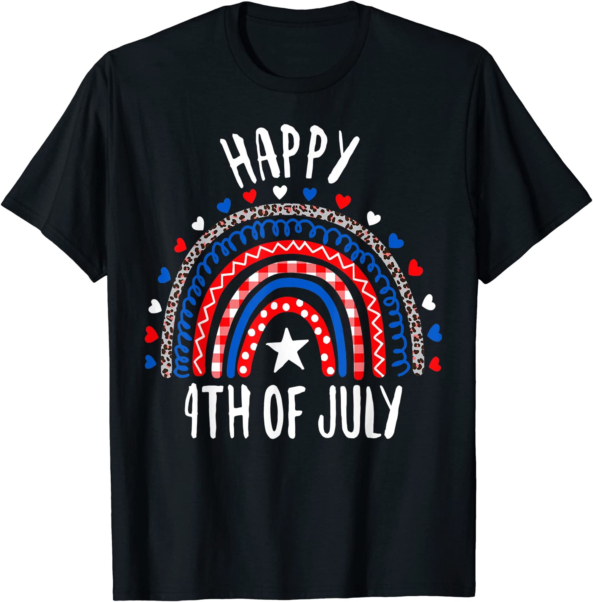 American Flag Rainbow Happy 4th Of July Usa Kids Boys Girls T-shirt Size Up To 5xl