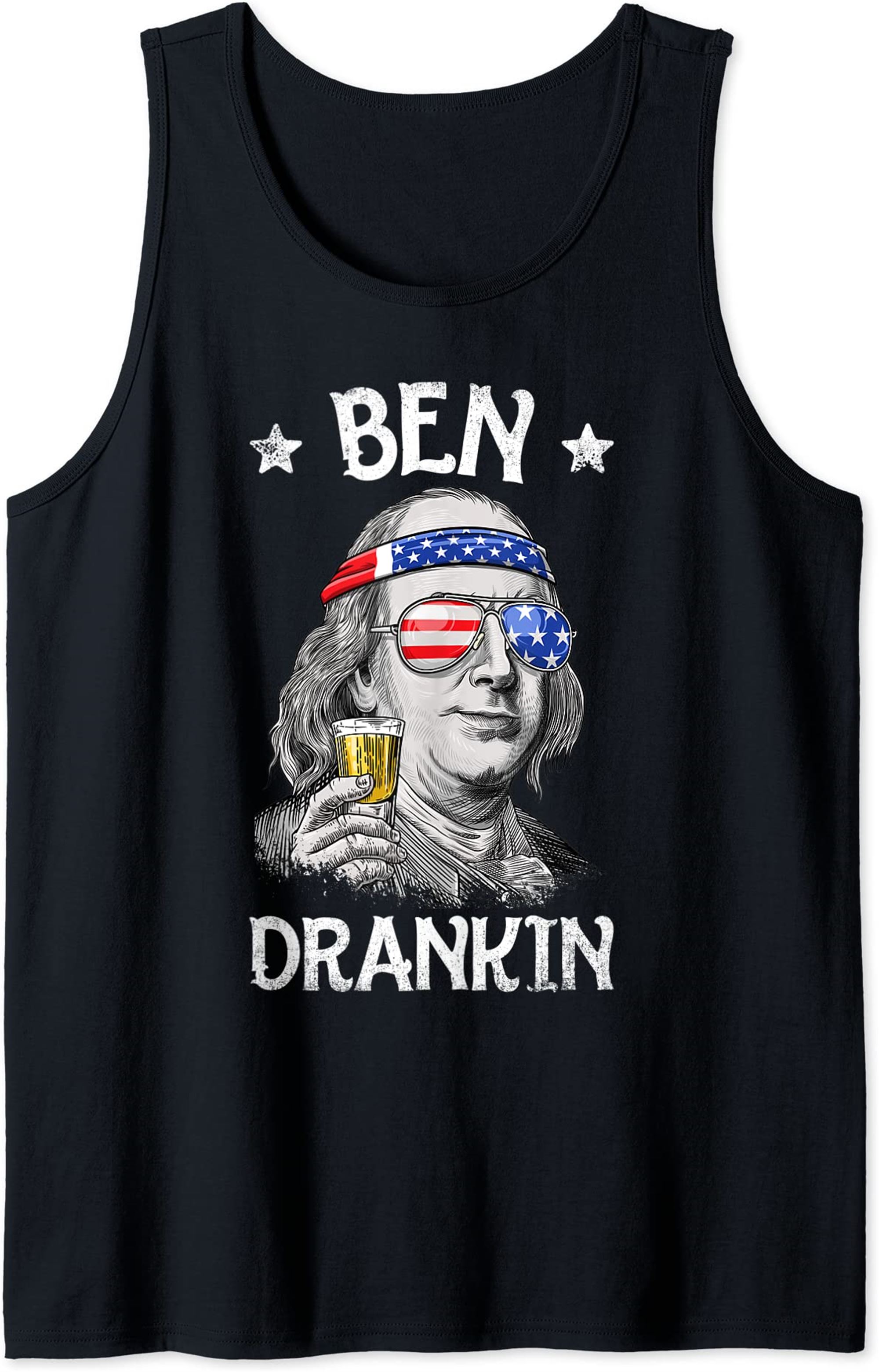 Ben Drankin 4th Of July Benjamin Franklin Men Women Usa Flag Tank Top Full Size Up To 5xl