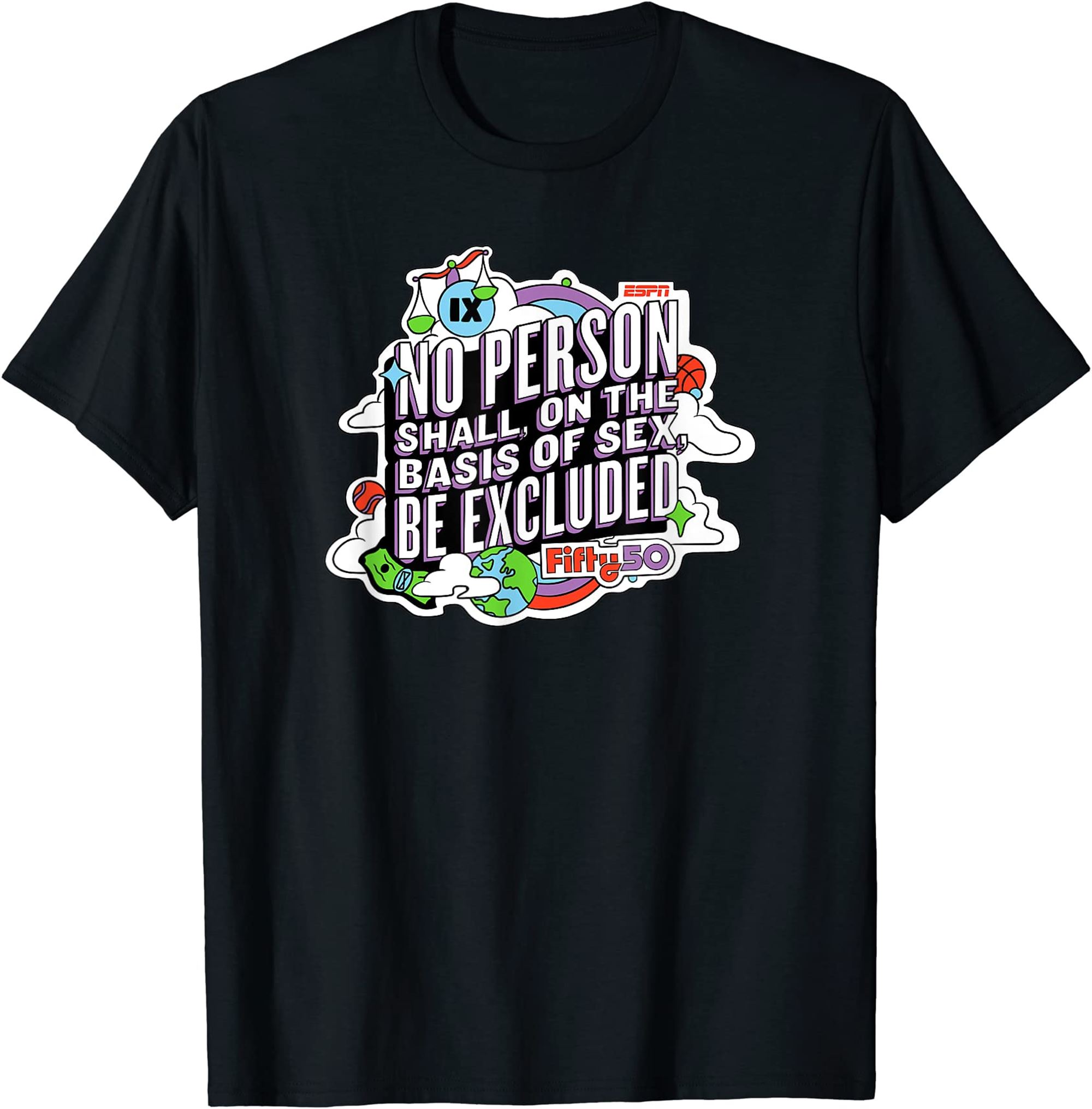 Espn Fifty50 No Person Shall T-shirt Plus Size Up To 5xl
