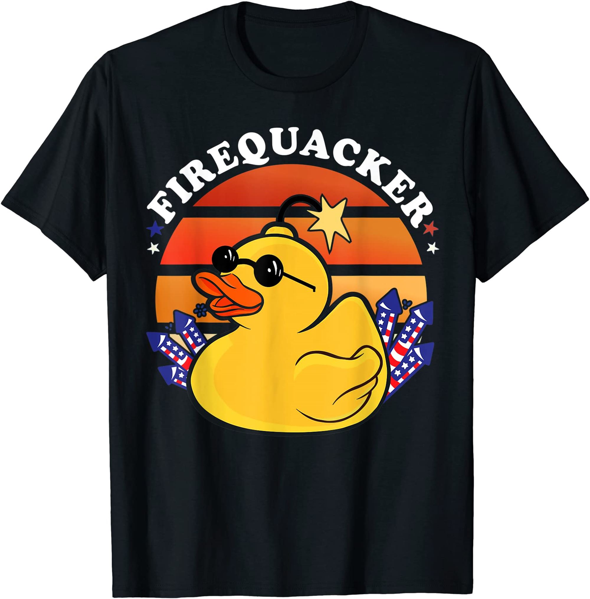 Firecracker Rubber Duck 4th Of July Patriotic Firequacker T-shirt Size Up To 5xl