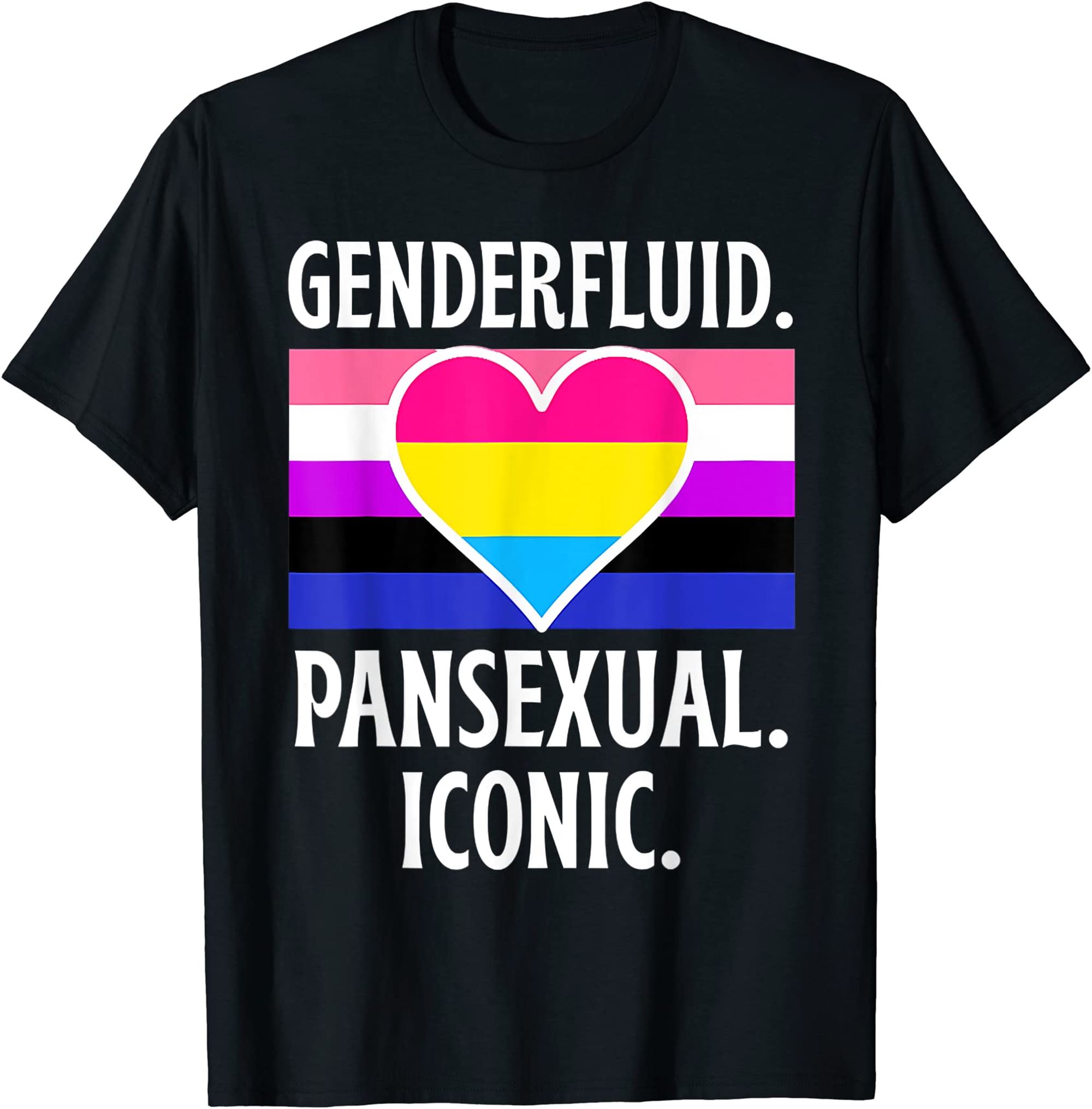 Genderfluid Pansexual Iconic Pride Flag Genderqueer Queer T-shirt Size Up To 5xl