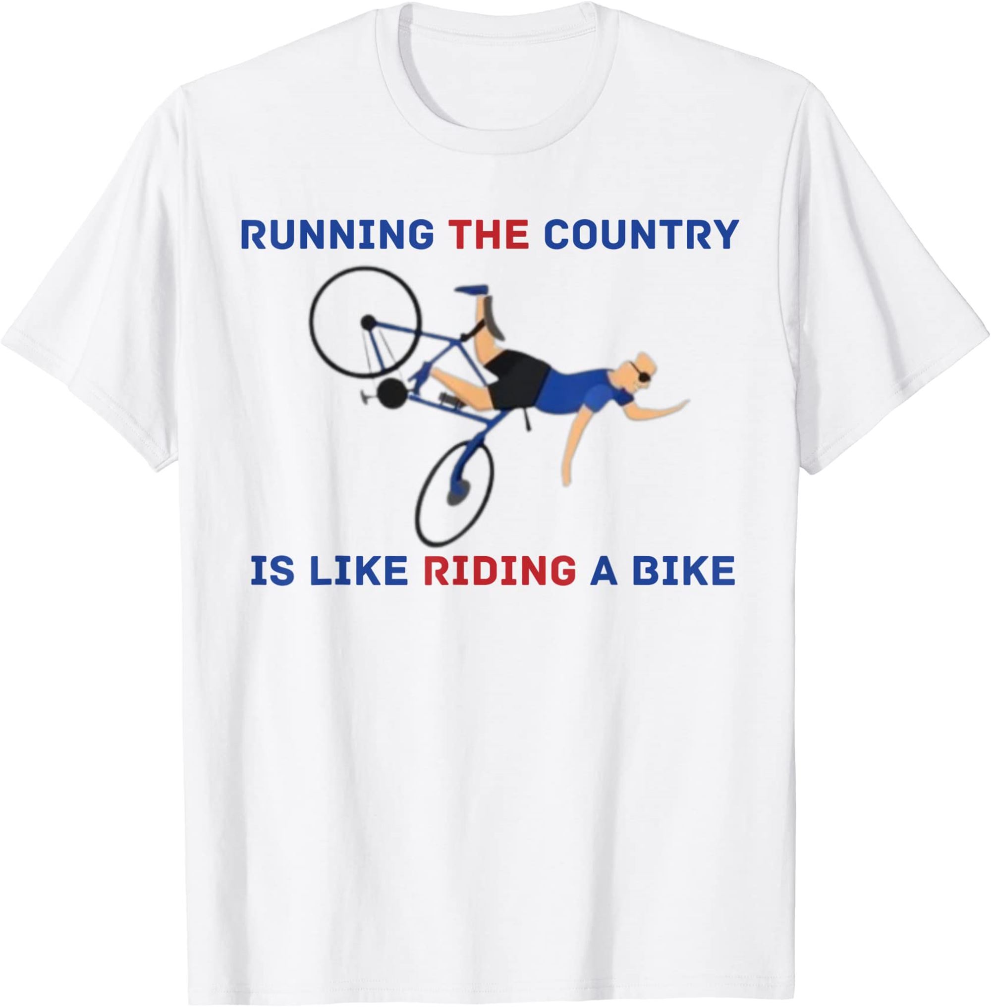 Joe Biden Falling Off Bicycle Biden Bike Meme Funny T-shirt Full Size Up To 5xl