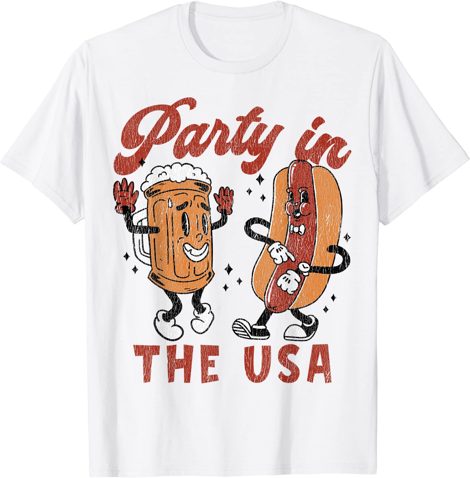 Party In The Usa Shirt Hot Dog Love Usa Funny Fourth Of July T-shirt Full Size Up To 5xl