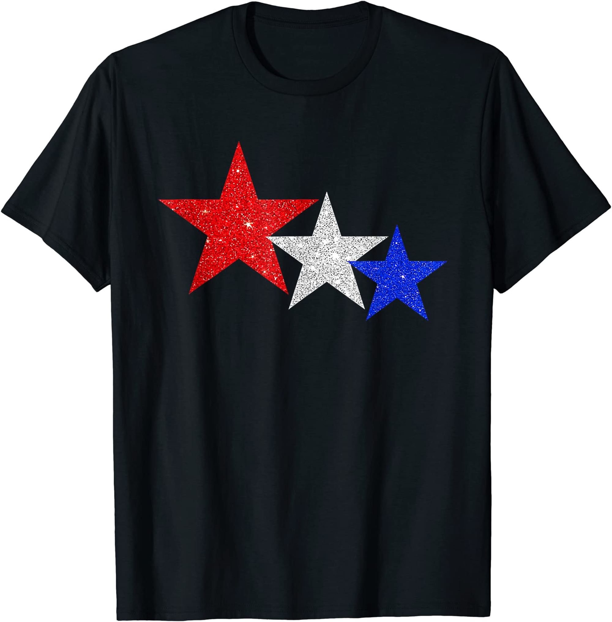 Patriotic Stars Sparkle Red White Blue American 4th Of July T-shirt Full Size Up To 5xl