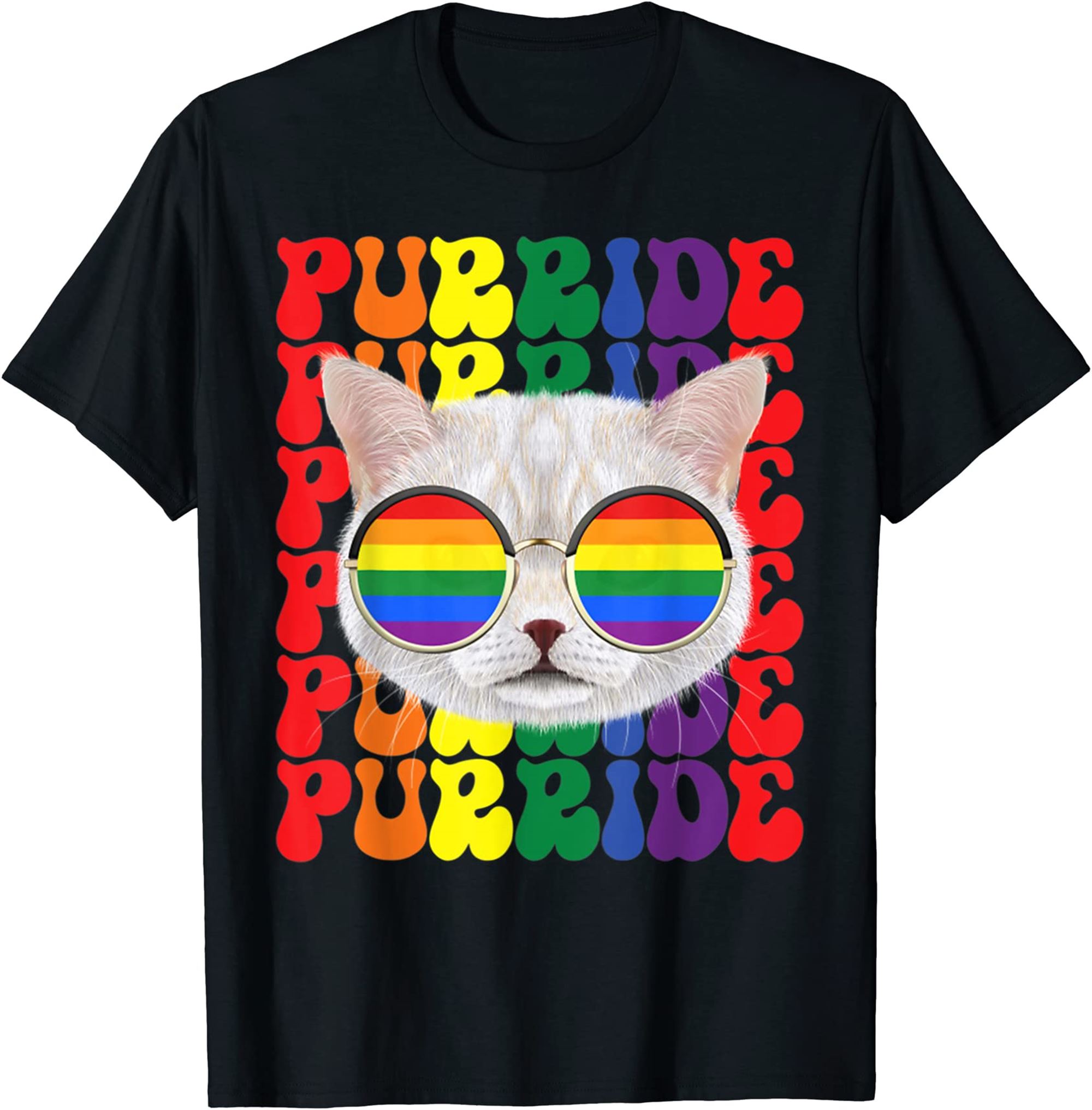 Purride Cat Lgbt Cute Gifts For Pride Ally Pride Month T-shirt Size Up To 5xl