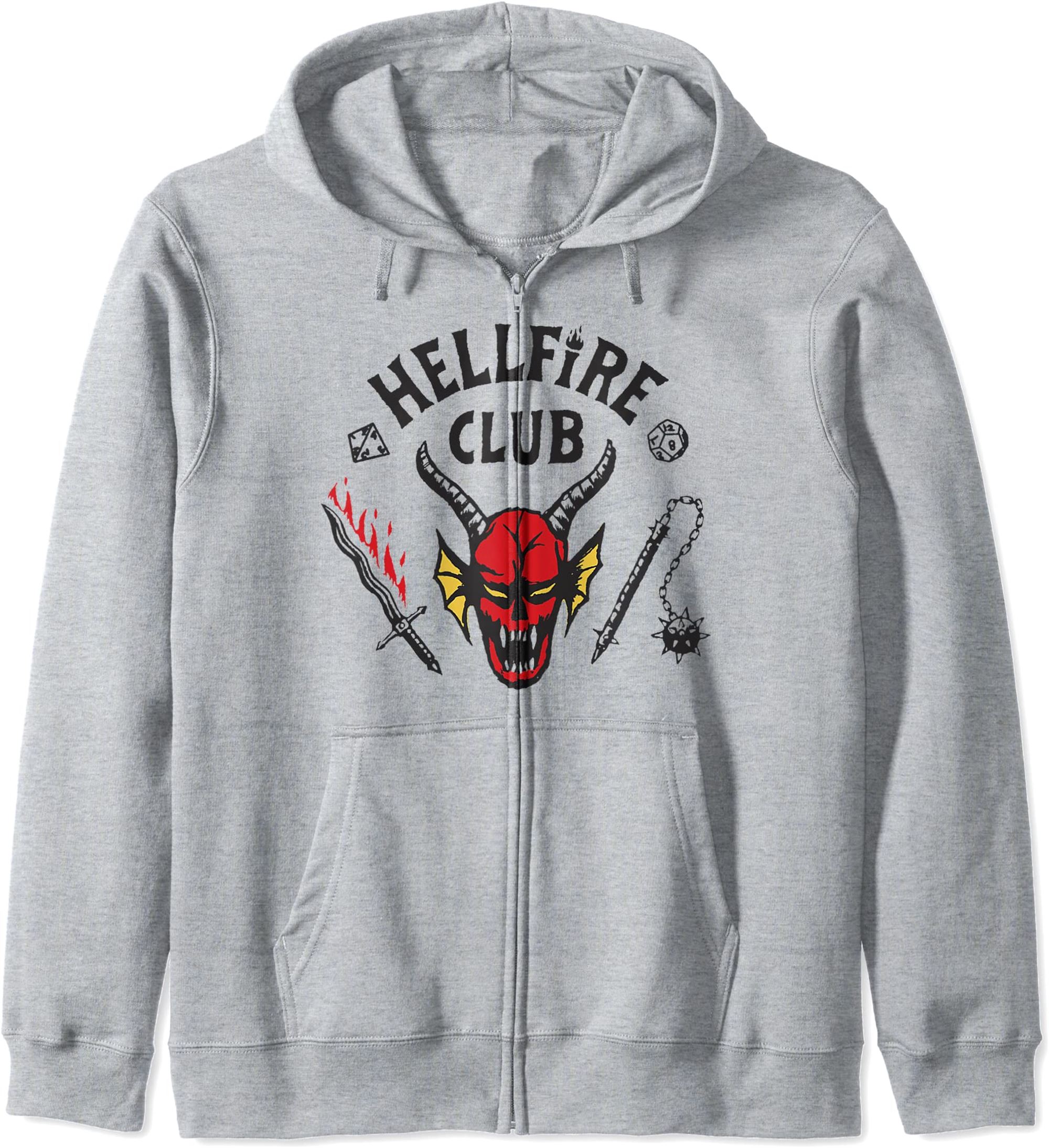 Stranger Things 4 Hellfire Club Logo Zip Hoodie Plus Size Up To 5xl