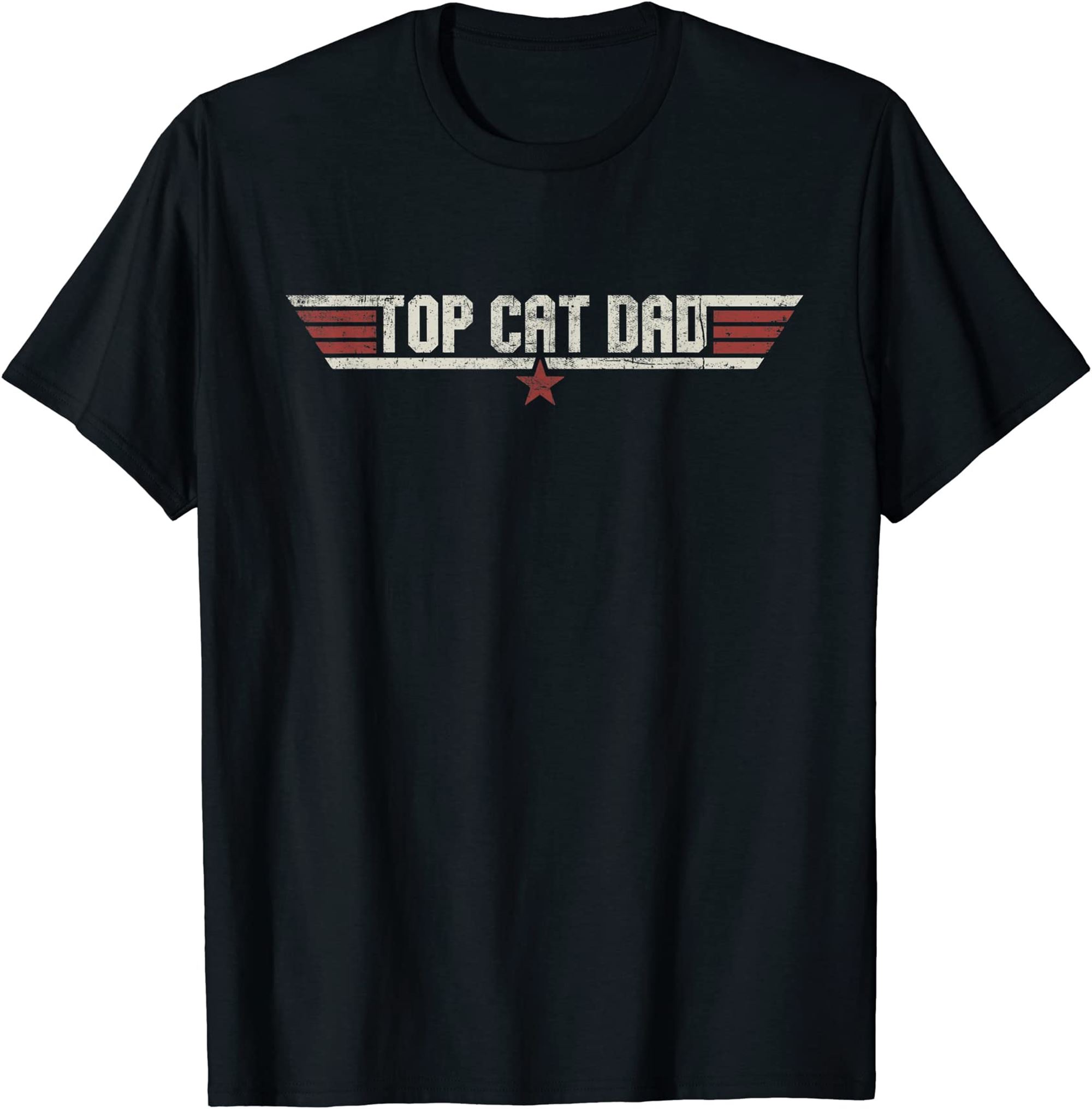 Top Cat Dad Funny Vintage 80s Gift Cat Father Fathers Day T-shirt Plus Size Up To 5xl