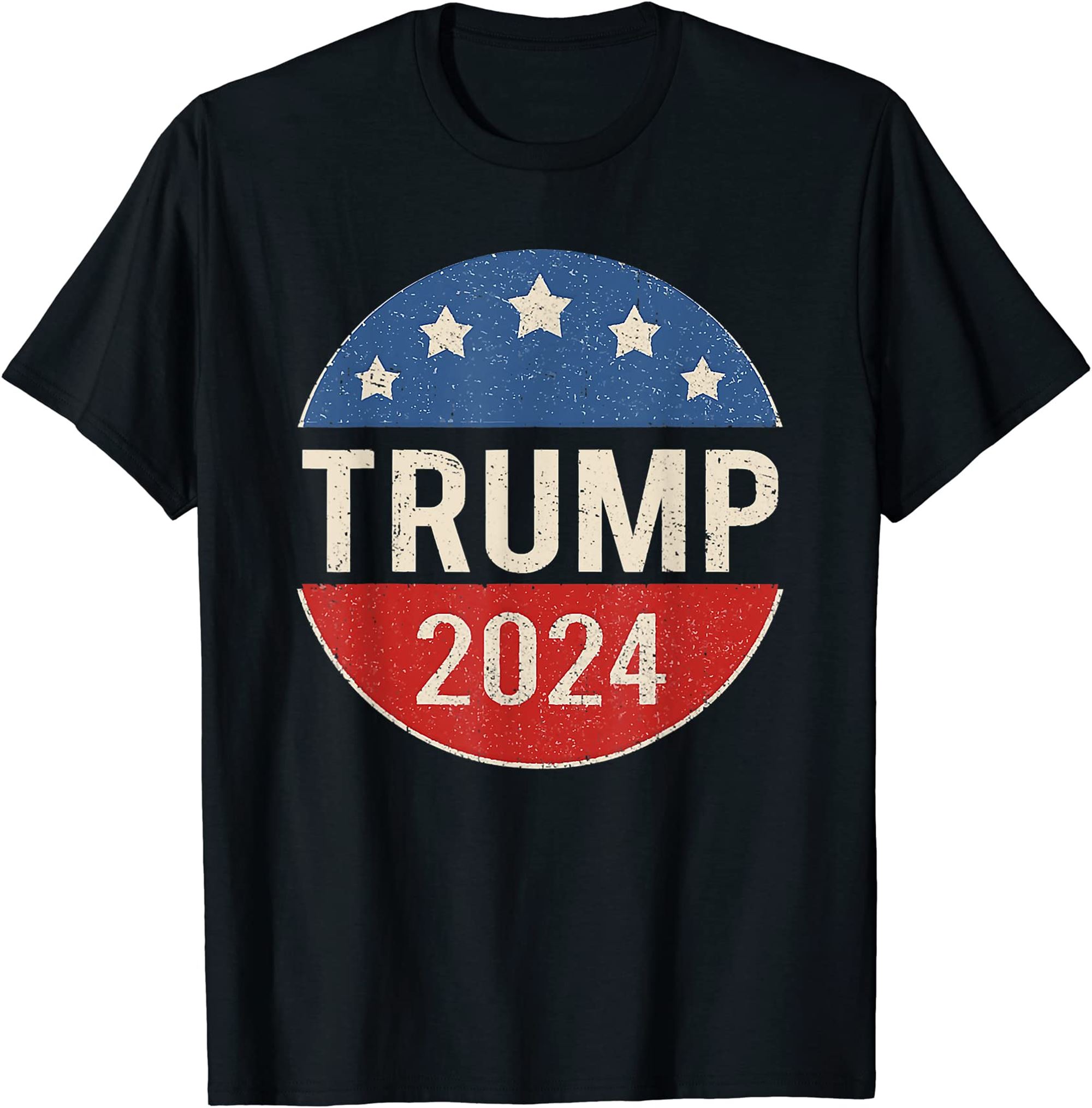 Trump 2024 Retro Campaign Button Re Elect President 4th July T-shirt Size Up To 5xl