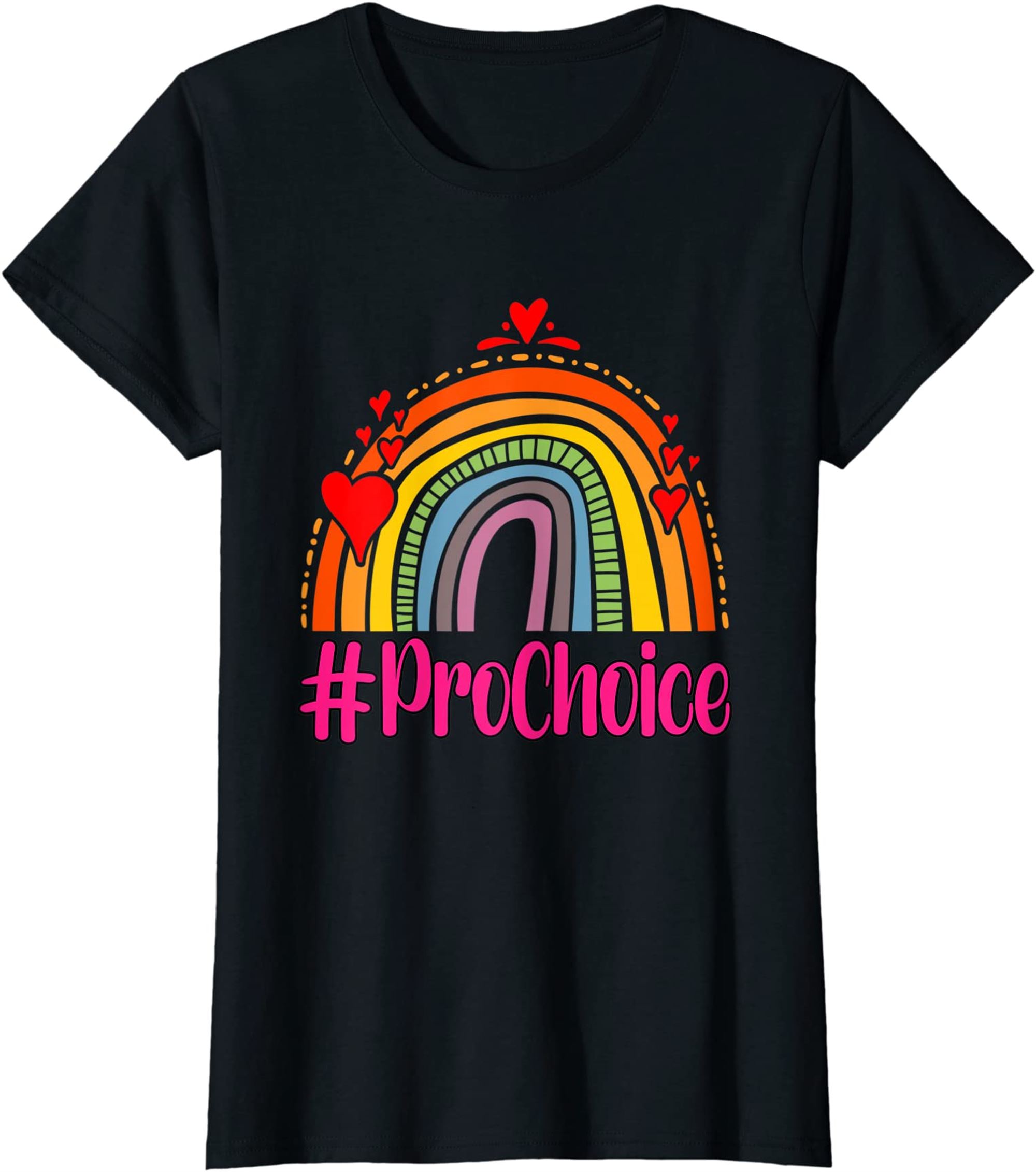 Womens Prochoice Rainbow Feminism Reproductice Right T-shirt Plus Size Up To 5xl