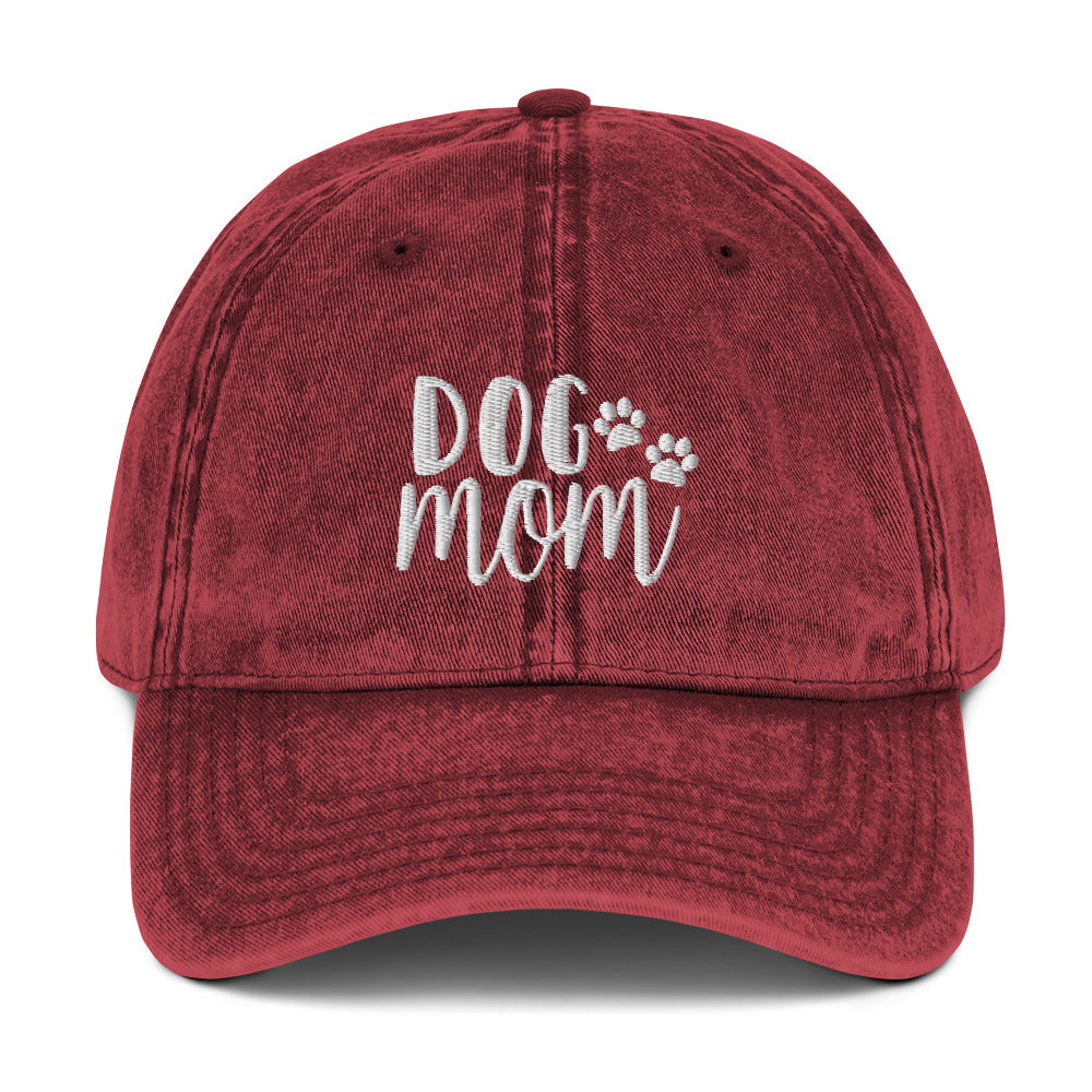 Dog Mom Vintage Baseball Hat_black Dog Mom Vintage Baseball Hat_black