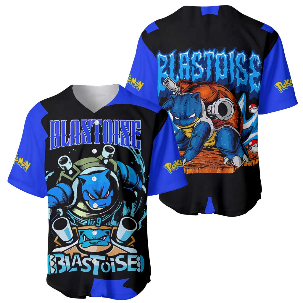 Blastoise Water Cannons Retro Baseball Jersey Blastoise Water Cannons Retro Baseball Jersey