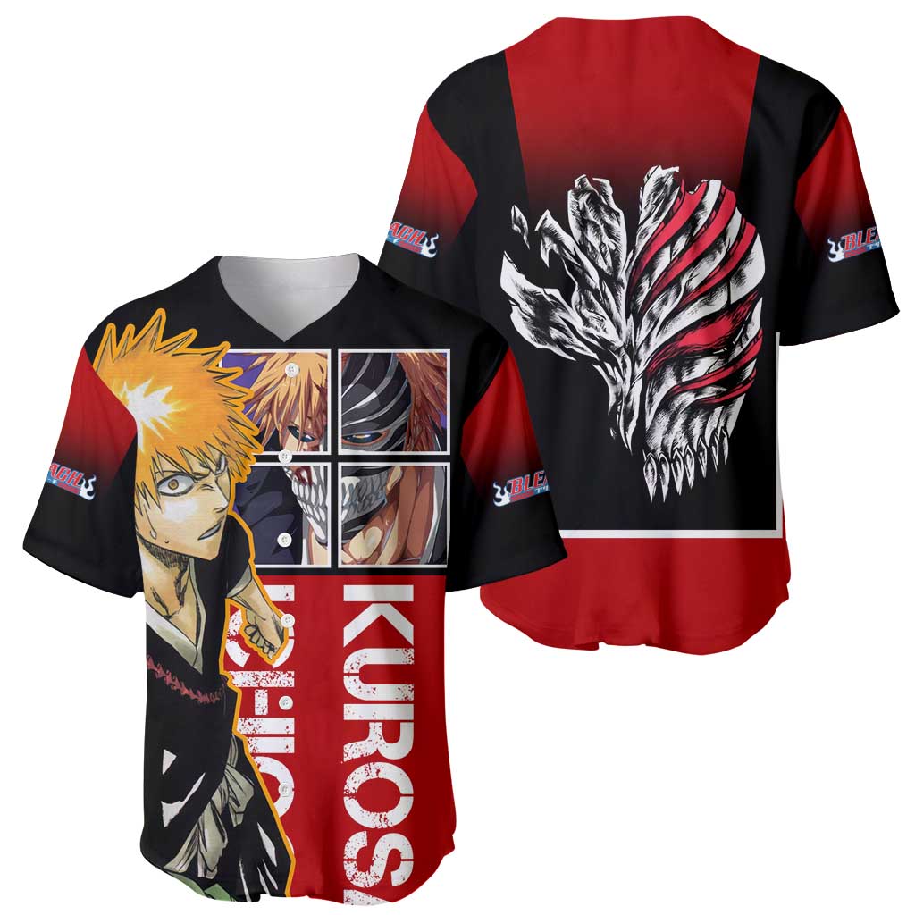 Bleach Ichigo Hollow Mask Panel Baseball Jersey Bleach Ichigo Hollow Mask Panel Baseball Jersey