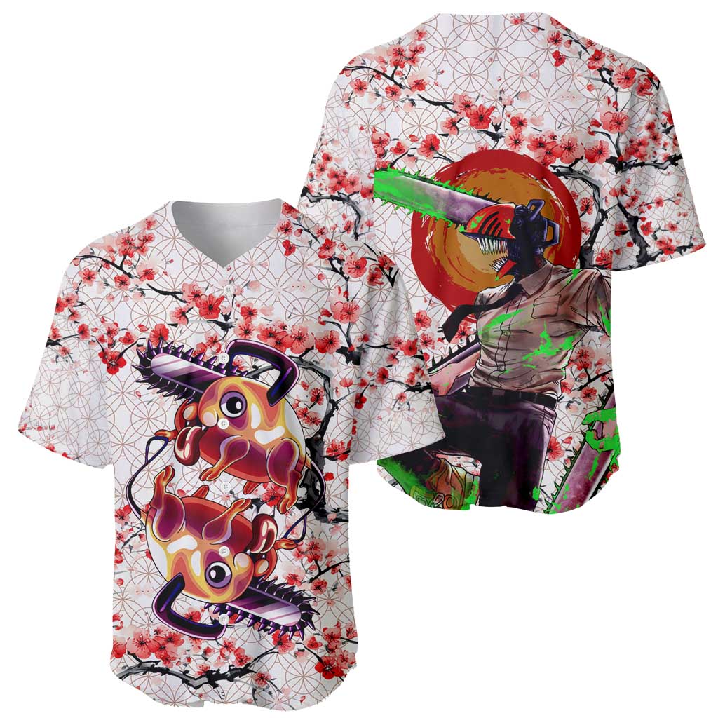 Denji X Pochita Mix Cherry Baseball Jersey Denji X Pochita Mix Cherry Baseball Jersey