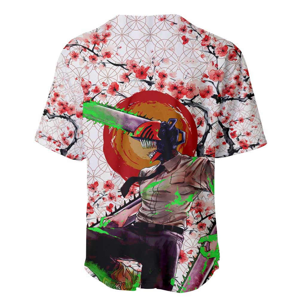 Denji X Pochita Mix Cherry Baseball Jersey Denji X Pochita Mix Cherry Baseball Jersey