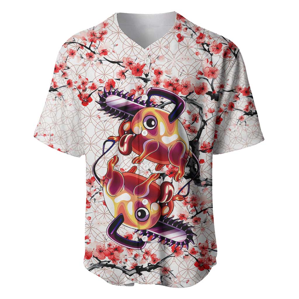 Denji X Pochita Mix Cherry Baseball Jersey Denji X Pochita Mix Cherry Baseball Jersey