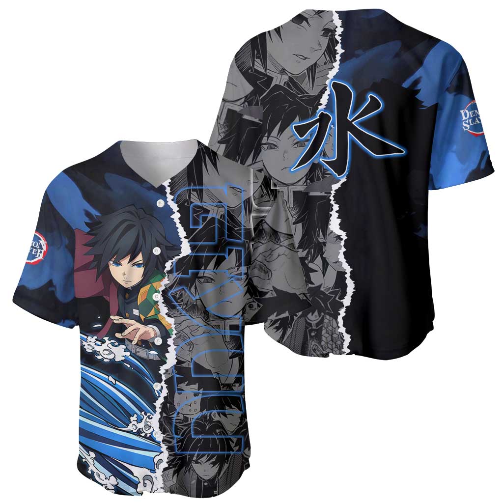 Giyu Tomioka Water Hashira Sword Baseball Jersey Giyu Tomioka Water Hashira Sword Baseball Jersey