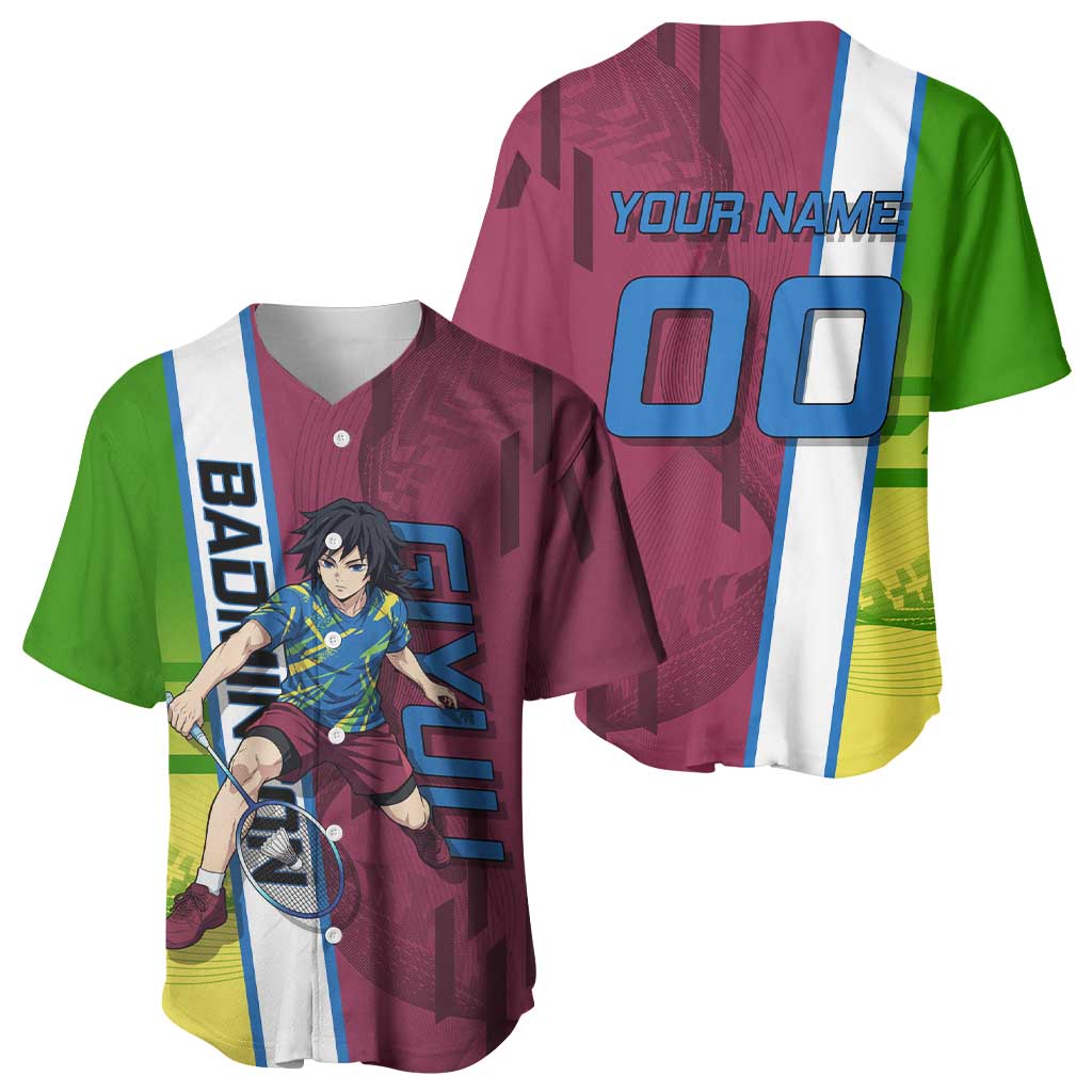 Giyuu Tomioka Racket Tricolor Baseball Jersey Giyuu Tomioka Racket Tricolor Baseball Jersey