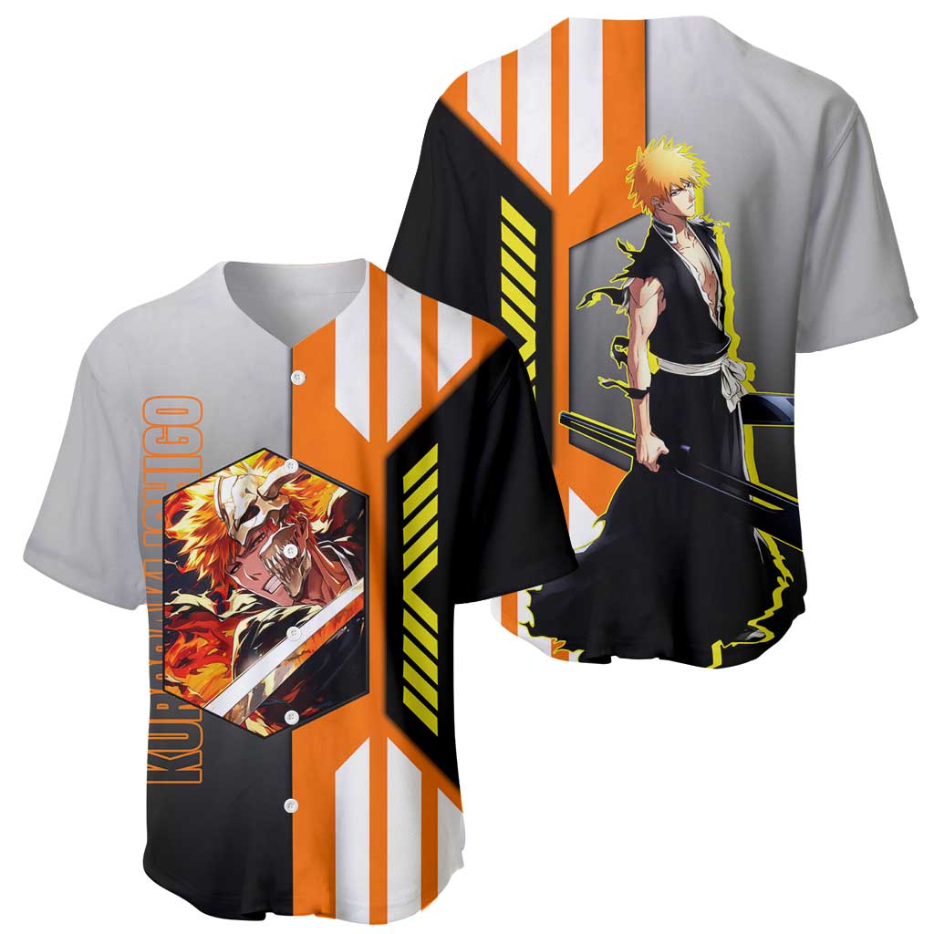 Ichigo Kurosaki Sword Battle Ready Baseball Jersey Ichigo Kurosaki Sword Battle Ready Baseball Jersey