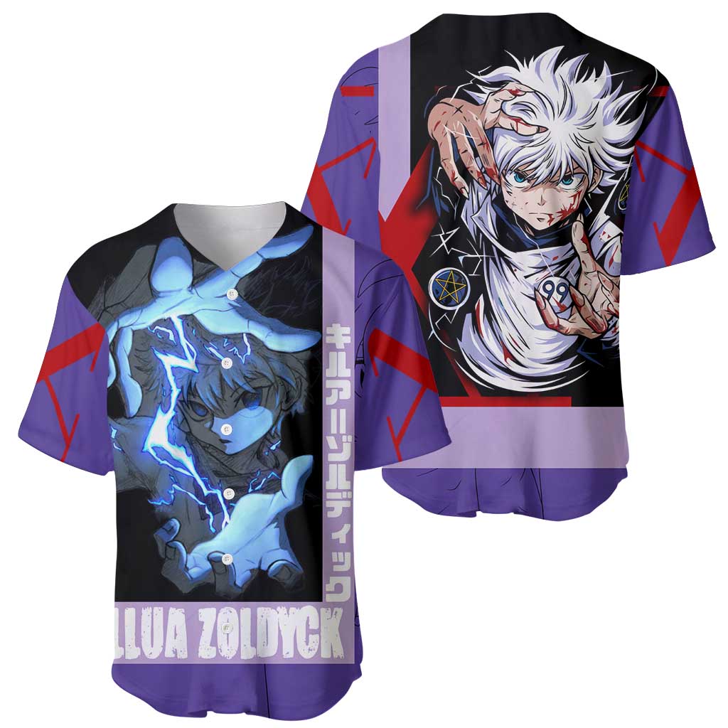 Killua Zoldyck Electric Assassin Eyes Baseball Jersey Killua Zoldyck Electric Assassin Eyes Baseball Jersey