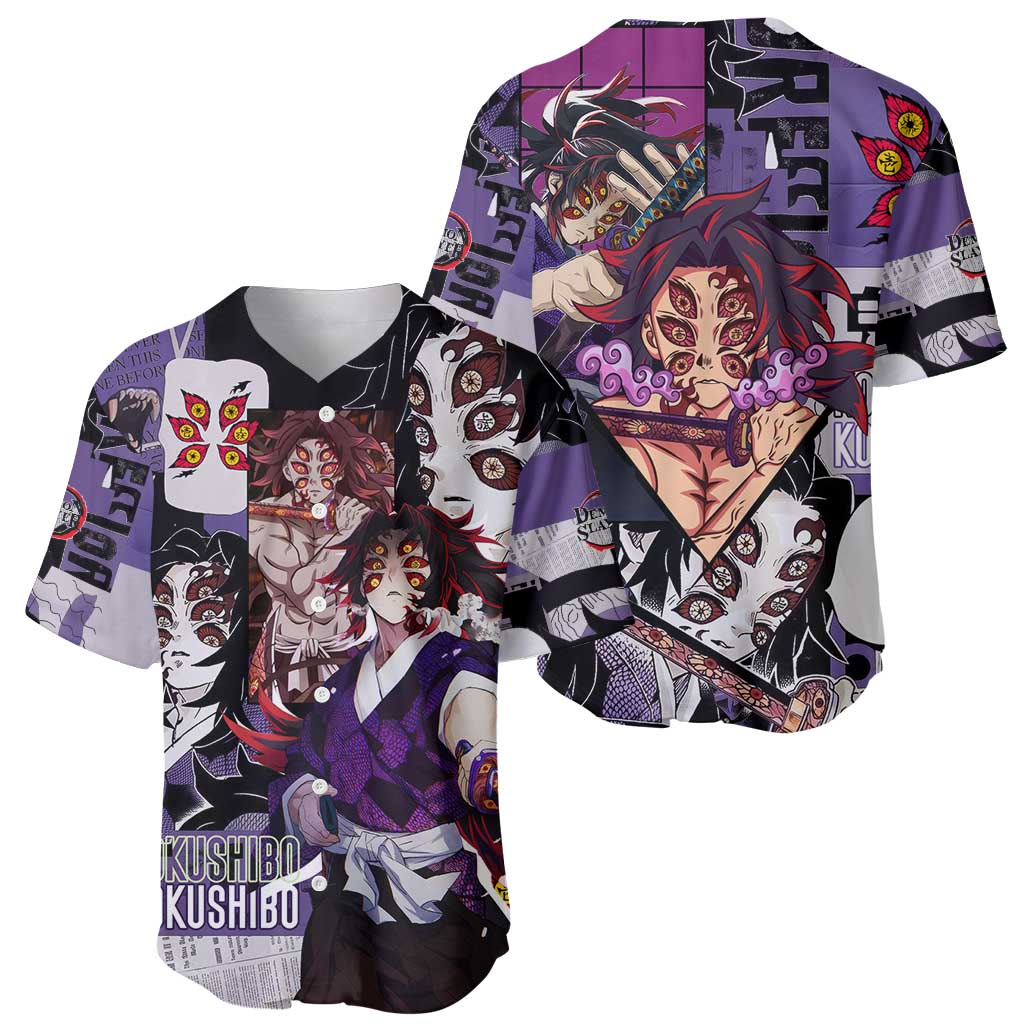 Kokushibo Dark Red Black Baseball Jersey Kokushibo Dark Red Black Baseball Jersey
