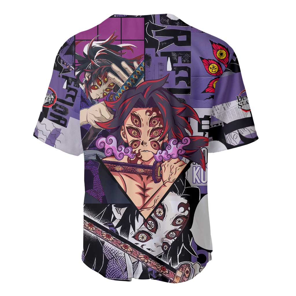 Kokushibo Dark Red Black Baseball Jersey Kokushibo Dark Red Black Baseball Jersey