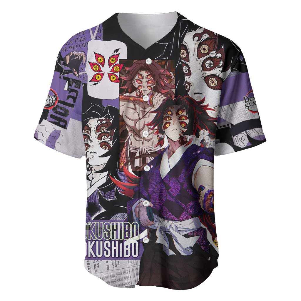 Kokushibo Dark Red Black Baseball Jersey Kokushibo Dark Red Black Baseball Jersey