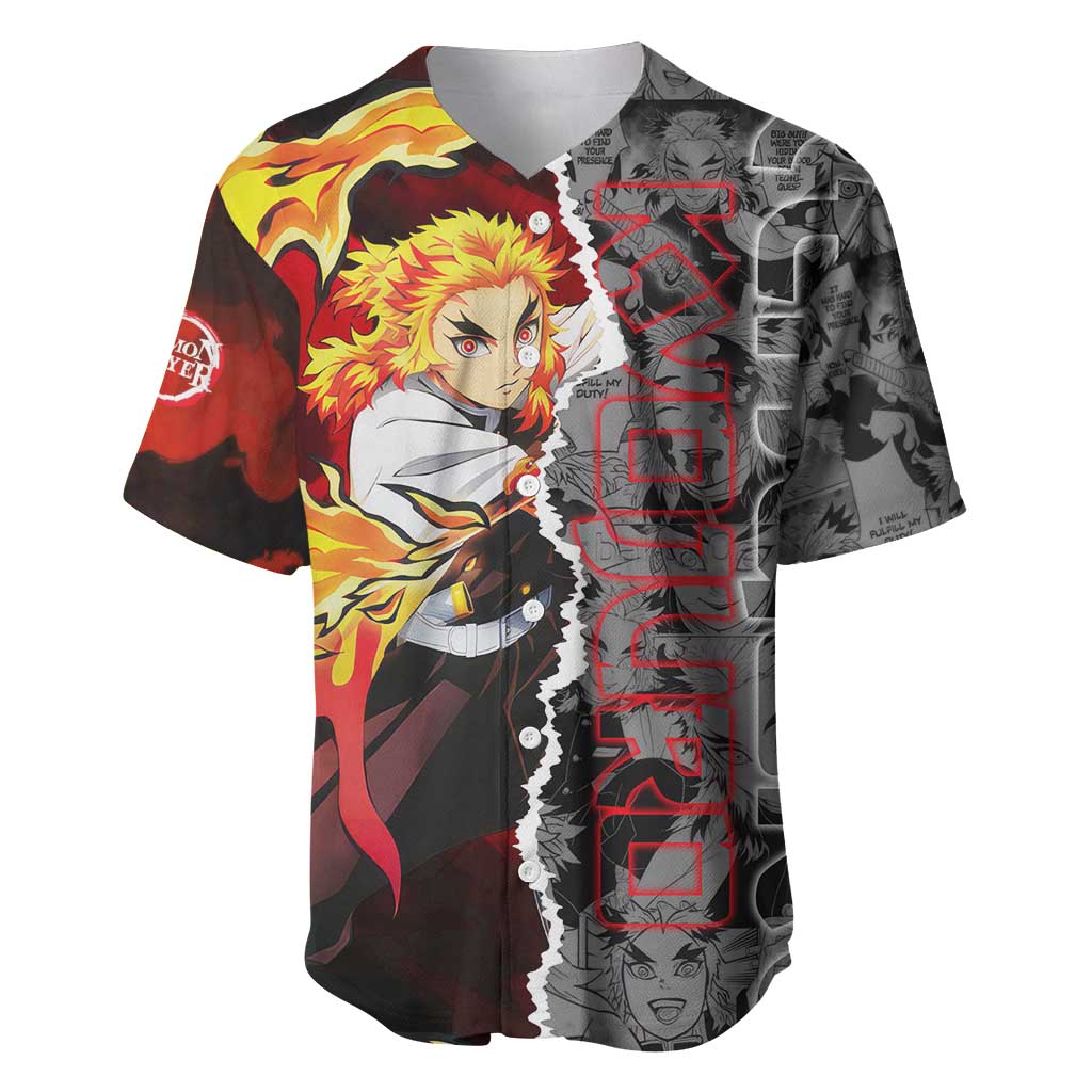 Kyojuro Rengoku Flame Hashira Sword Baseball Jersey Kyojuro Rengoku Flame Hashira Sword Baseball Jersey