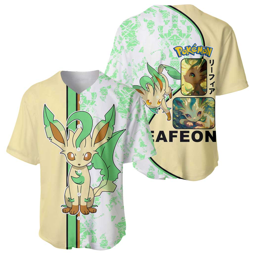 Leafeon Grass Leafy Nature Baseball Jersey Leafeon Grass Leafy Nature Baseball Jersey