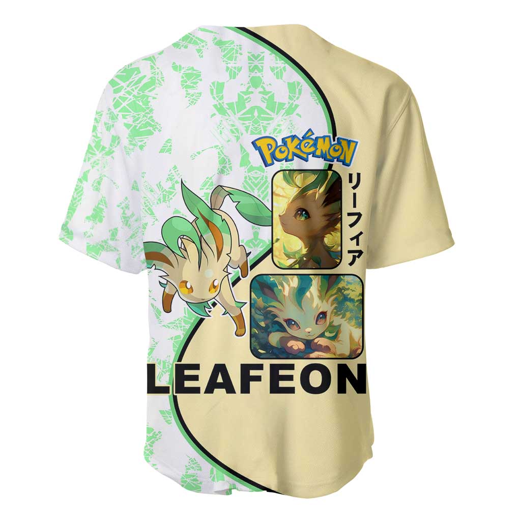 Leafeon Grass Leafy Nature Baseball Jersey Leafeon Grass Leafy Nature Baseball Jersey