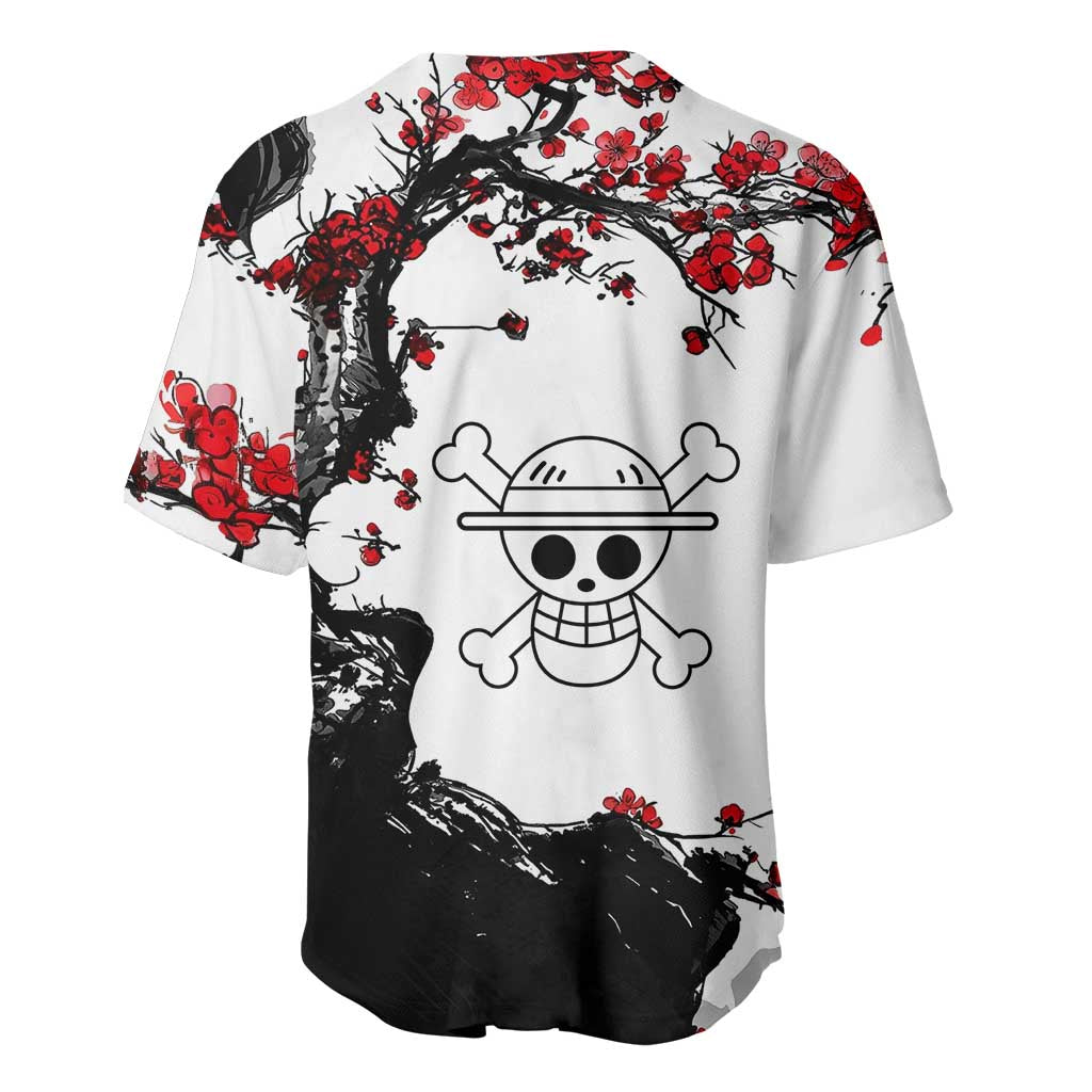 Luffy Gear Cherry Blossom Tree Baseball Jersey Luffy Gear Cherry Blossom Tree Baseball Jersey