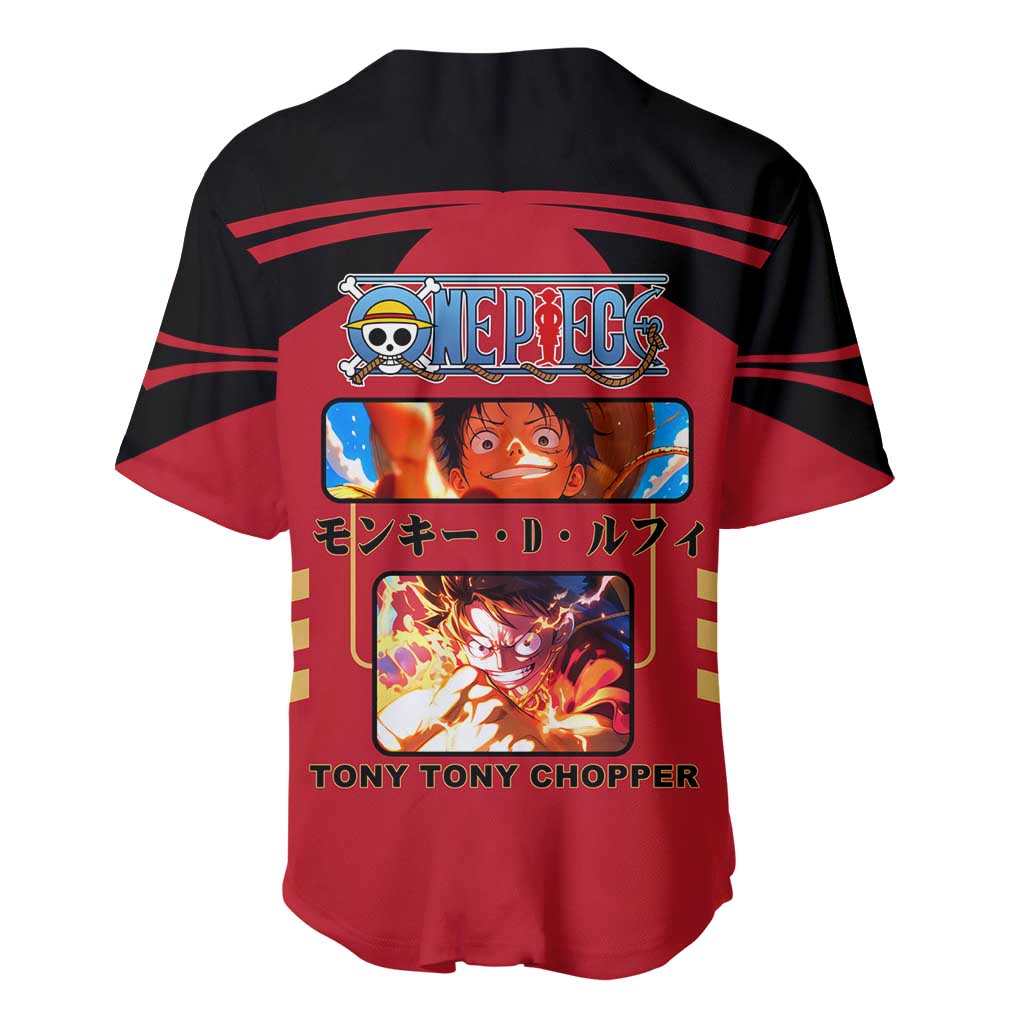 Luffy Straw Hat Gear Baseball Jersey Luffy Straw Hat Gear Baseball Jersey