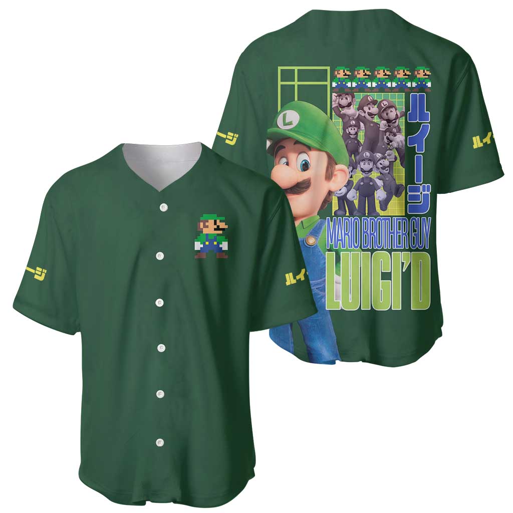 Luigi Mario Japan Baseball Jersey Luigi Mario Japan Baseball Jersey