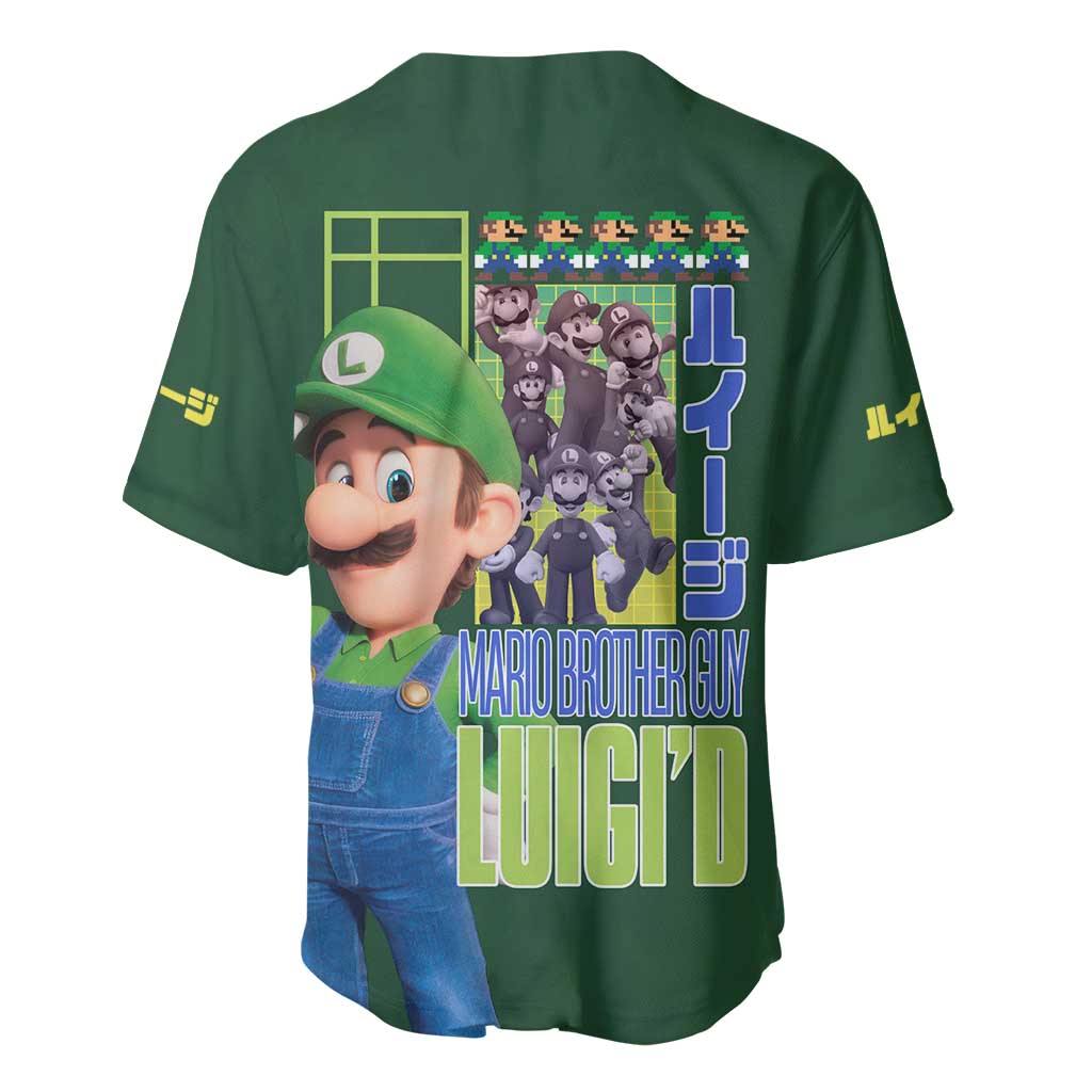 Luigi Mario Japan Baseball Jersey Luigi Mario Japan Baseball Jersey