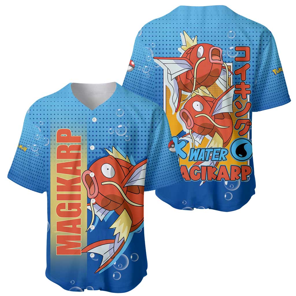 Magikarp Water Power Splashing Baseball Jersey Magikarp Water Power Splashing Baseball Jersey