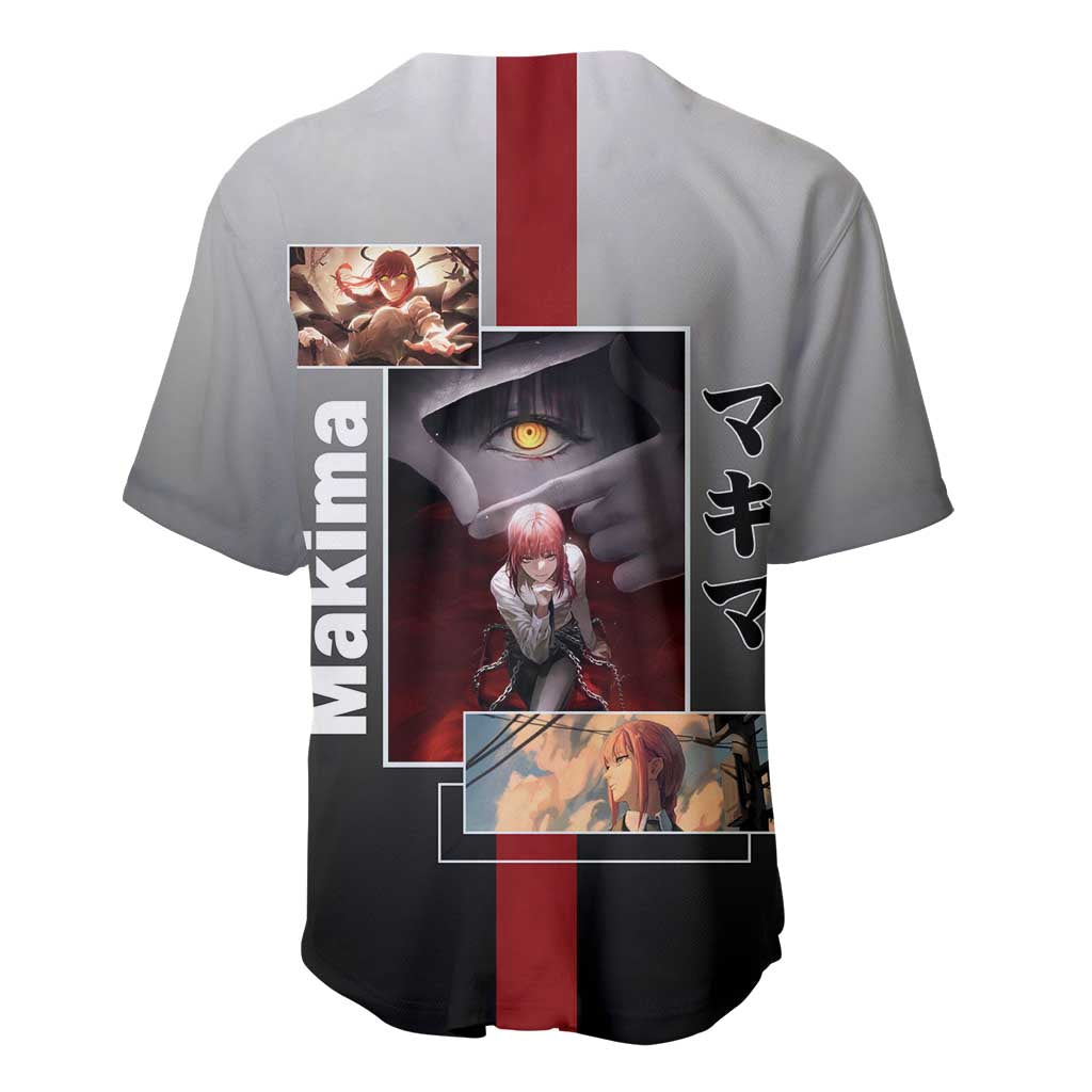 Makima Cunning Mysterious Baseball Jersey Makima Cunning Mysterious Baseball Jersey