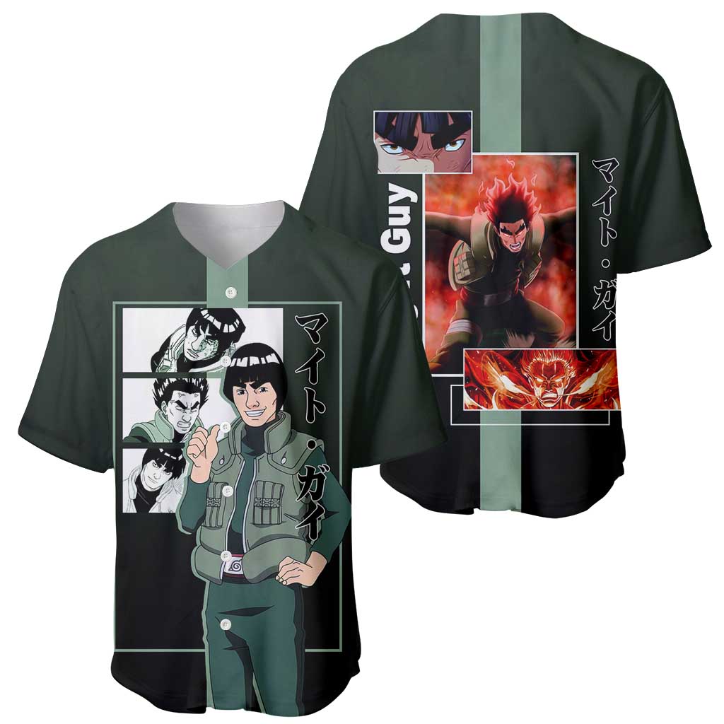Might Guy Green Jumpsuit Energetic Baseball Jersey Might Guy Green Jumpsuit Energetic Baseball Jersey