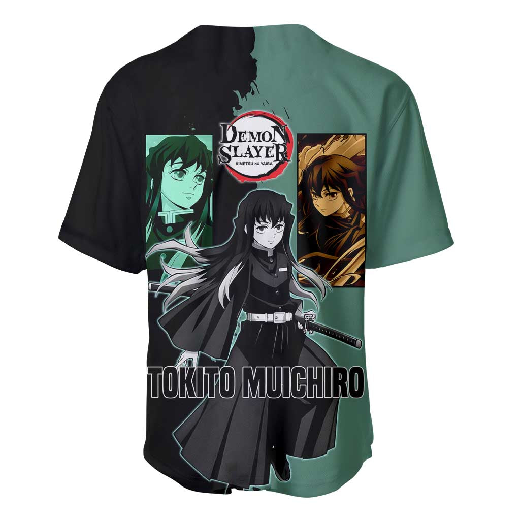 Muichiro Tokito Green Black Mist Baseball Jersey Muichiro Tokito Green Black Mist Baseball Jersey