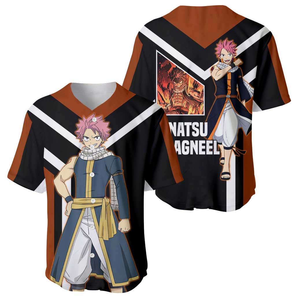 Natsu Dragneel Fire Magic Fiery Baseball Jersey Natsu Dragneel Fire Magic Fiery Baseball Jersey