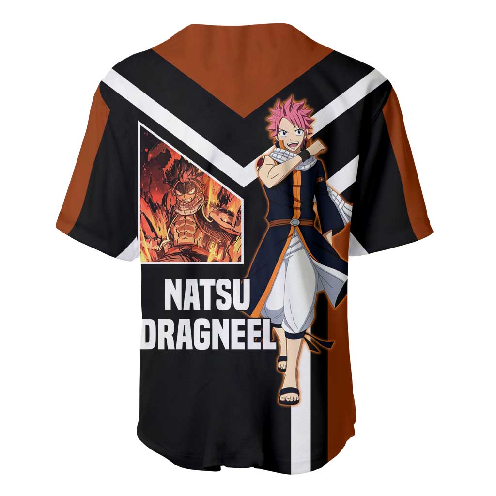 Natsu Dragneel Fire Magic Fiery Baseball Jersey Natsu Dragneel Fire Magic Fiery Baseball Jersey