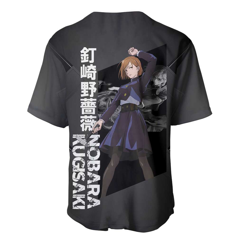 Nobara Kugisaki Black Red Cursed Baseball Jersey Nobara Kugisaki Black Red Cursed Baseball Jersey