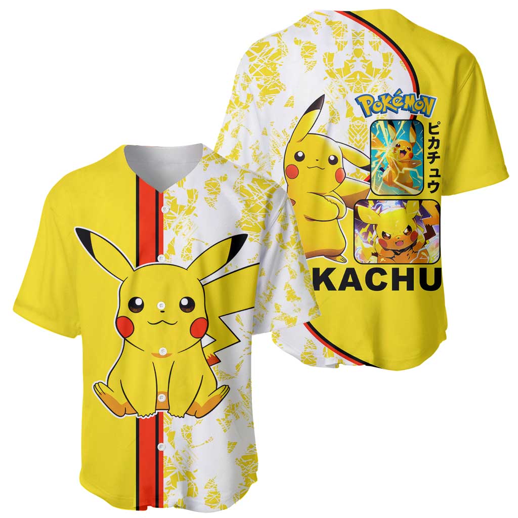 Pikachu Electric Energetic Lightning Baseball Jersey Pikachu Electric Energetic Lightning Baseball Jersey