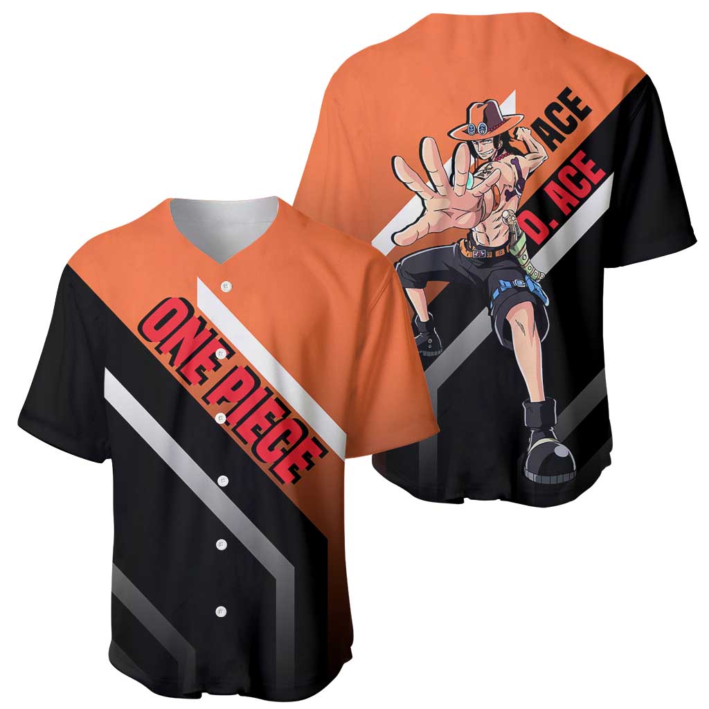 Portgas D Ace Fire Powers Baseball Jersey Portgas D Ace Fire Powers Baseball Jersey