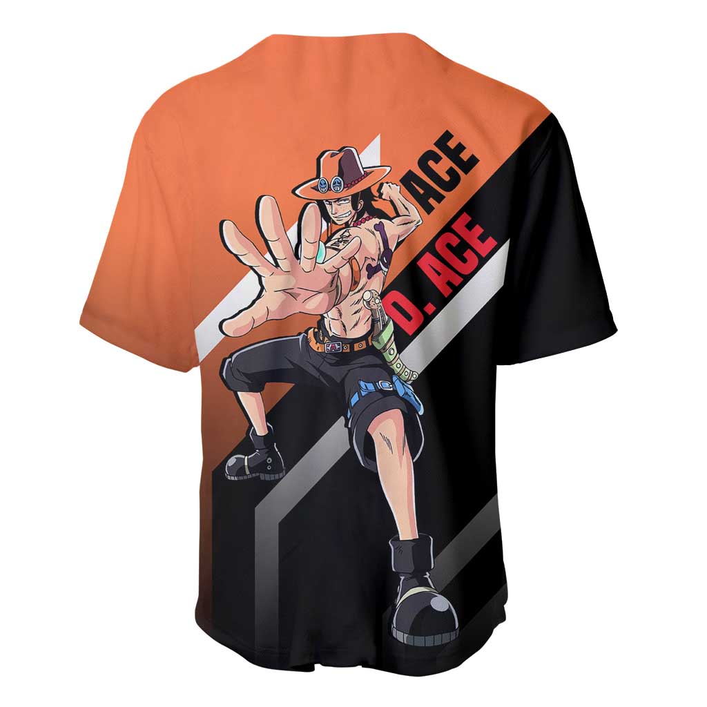 Portgas D Ace Fire Powers Baseball Jersey Portgas D Ace Fire Powers Baseball Jersey