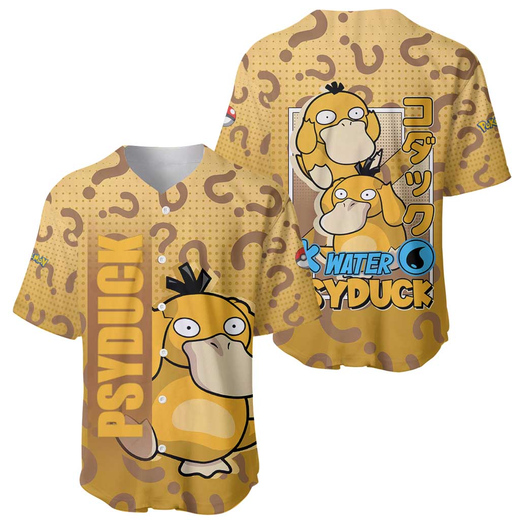 Psyduck Water Power Confused Baseball Jersey Psyduck Water Power Confused Baseball Jersey