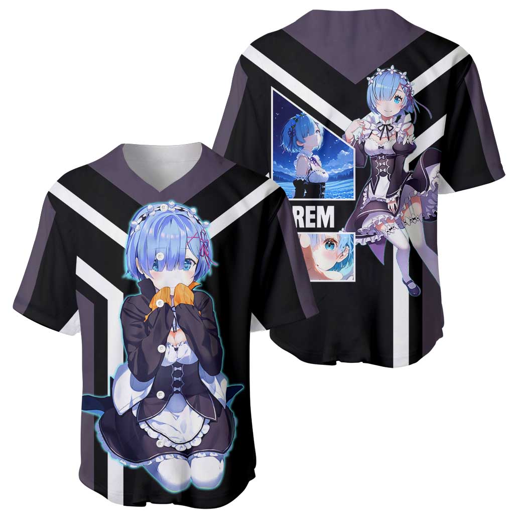 Rem Rezero Maid Outfit Loyal Baseball Jersey Rem Rezero Maid Outfit Loyal Baseball Jersey